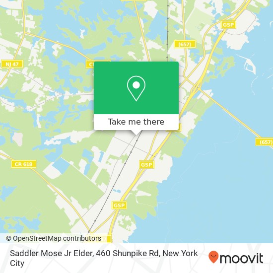 Mapa de Saddler Mose Jr Elder, 460 Shunpike Rd