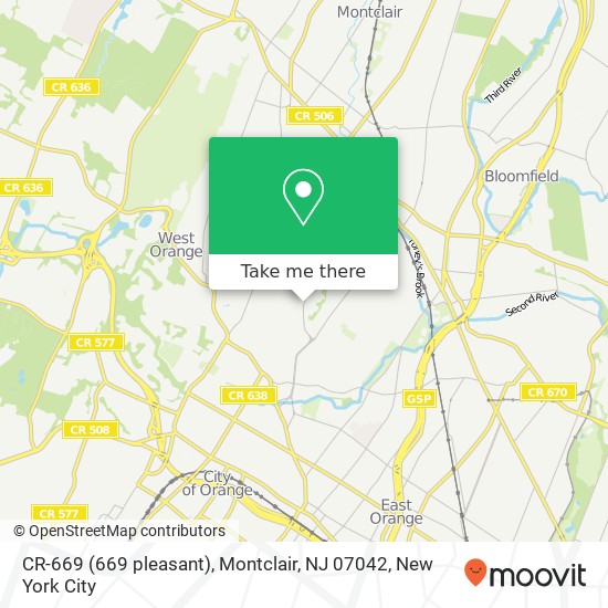 Mapa de CR-669 (669 pleasant), Montclair, NJ 07042