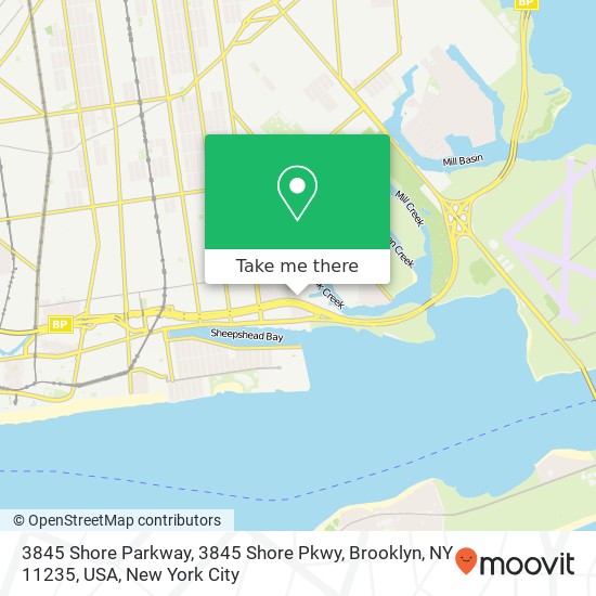 Mapa de 3845 Shore Parkway, 3845 Shore Pkwy, Brooklyn, NY 11235, USA
