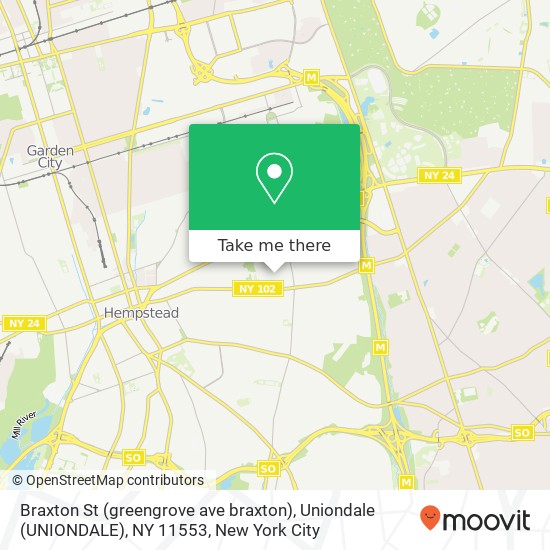 Braxton St (greengrove ave braxton), Uniondale (UNIONDALE), NY 11553 map