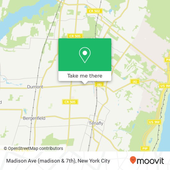 Mapa de Madison Ave (madison & 7th), Cresskill, NJ 07626