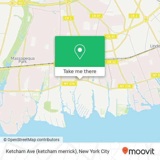Mapa de Ketcham Ave (ketcham merrick), Amityville, NY 11701