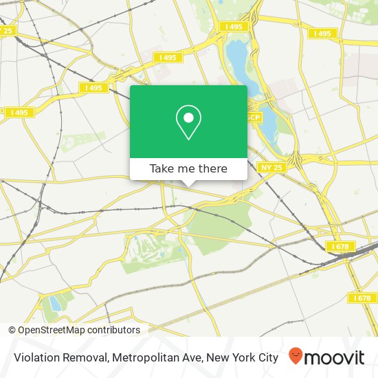 Violation Removal, Metropolitan Ave map