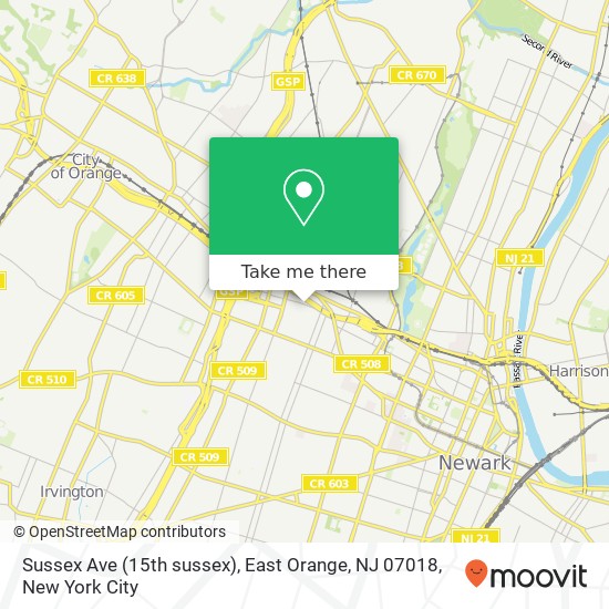 Sussex Ave (15th sussex), East Orange, NJ 07018 map