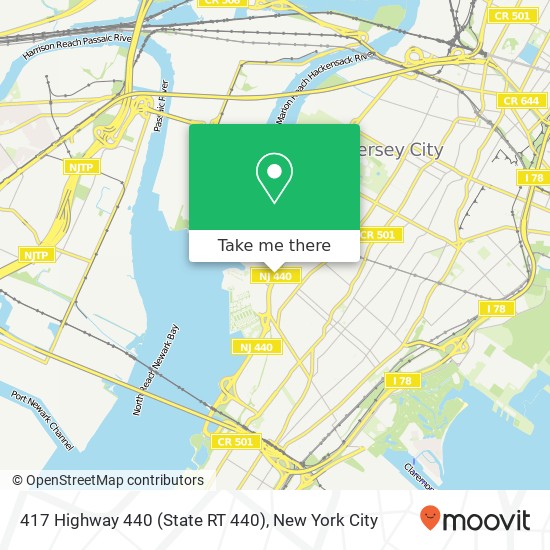 Mapa de 417 Highway 440 (State RT 440), Jersey City, NJ 07305