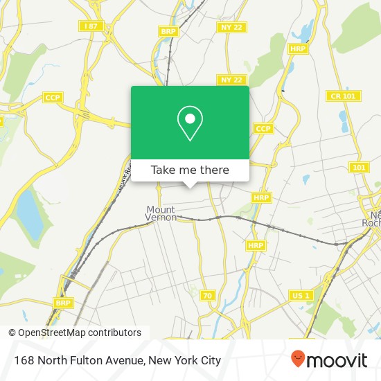Mapa de 168 North Fulton Avenue, 168 N Fulton Ave, Mt Vernon, NY 10550, USA