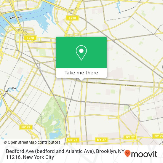 Mapa de Bedford Ave (bedford and Atlantic Ave), Brooklyn, NY 11216