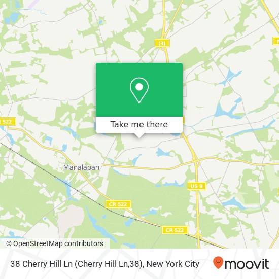 Mapa de 38 Cherry Hill Ln (Cherry Hill Ln,38), Manalapan Twp, NJ 07726