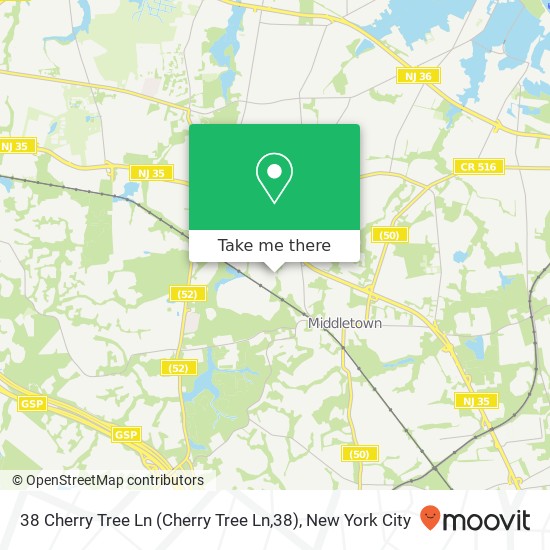 Mapa de 38 Cherry Tree Ln (Cherry Tree Ln,38), Middletown, NJ 07748