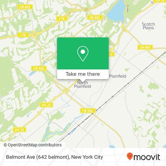 Mapa de Belmont Ave (642 belmont), North Plainfield, NJ 07060