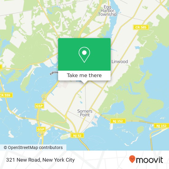 Mapa de 321 New Road, 321 New Rd, Somers Point, NJ 08244, USA