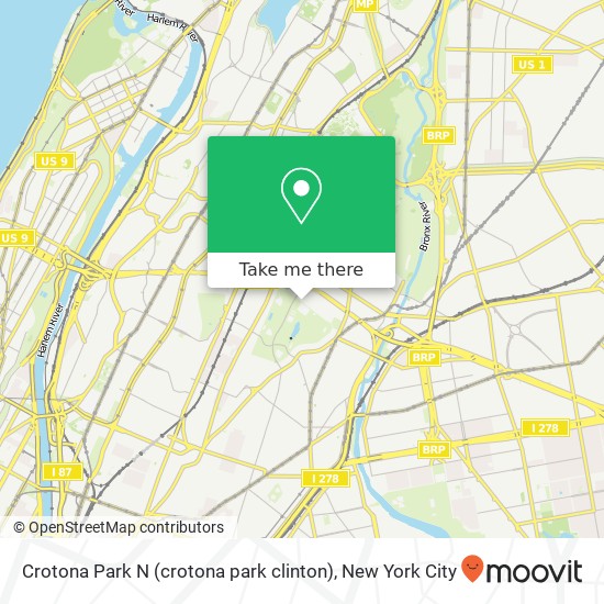 Mapa de Crotona Park N (crotona park clinton), Bronx, NY 10457