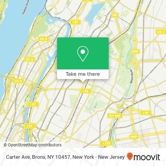 Mapa de Carter Ave, Bronx, NY 10457