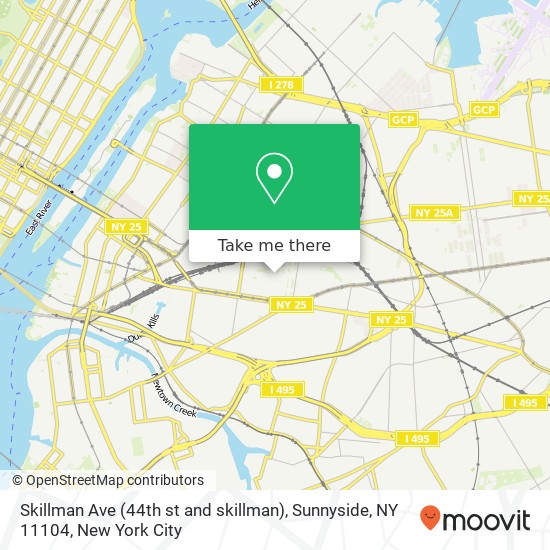 Mapa de Skillman Ave (44th st and skillman), Sunnyside, NY 11104