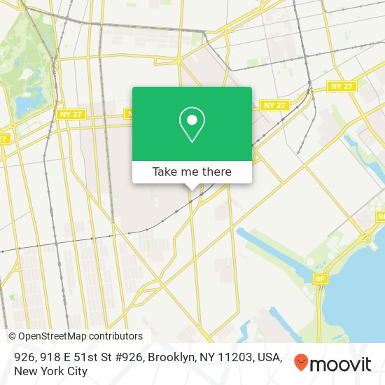 Mapa de 926, 918 E 51st St #926, Brooklyn, NY 11203, USA