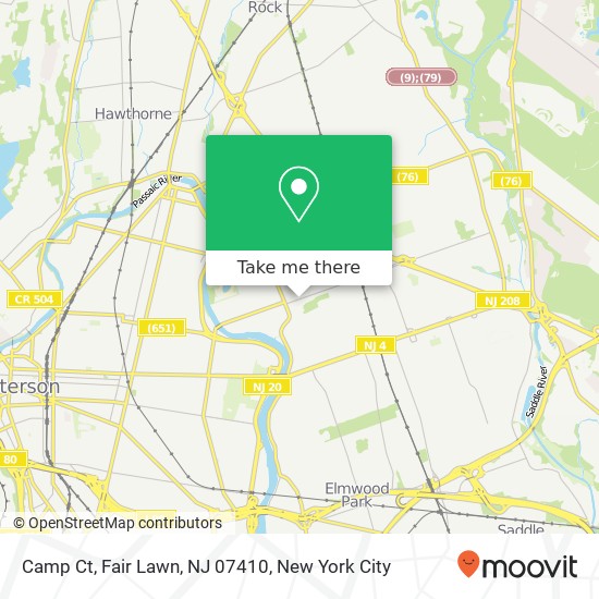 Mapa de Camp Ct, Fair Lawn, NJ 07410