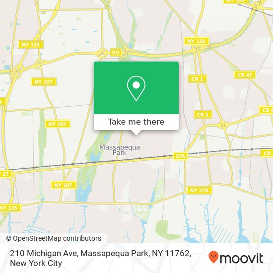 210 Michigan Ave, Massapequa Park, NY 11762 map