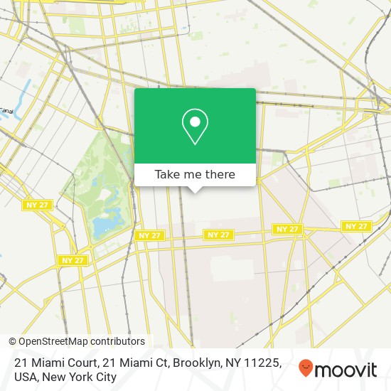 Mapa de 21 Miami Court, 21 Miami Ct, Brooklyn, NY 11225, USA