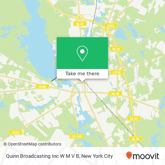 Mapa de Quinn Broadcasting Inc W M V B