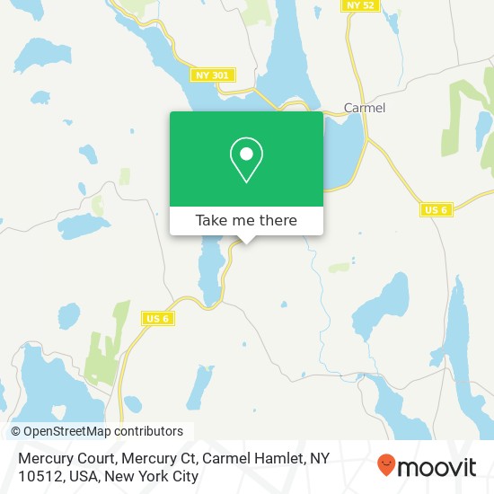 Mapa de Mercury Court, Mercury Ct, Carmel Hamlet, NY 10512, USA