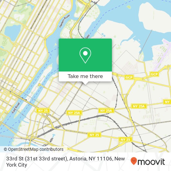 Mapa de 33rd St (31st 33rd street), Astoria, NY 11106