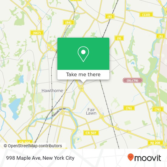 Mapa de 998 Maple Ave, Glen Rock, NJ 07452