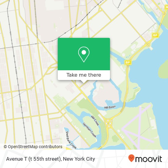 Mapa de Avenue T (t 55th street), Brooklyn, NY 11234