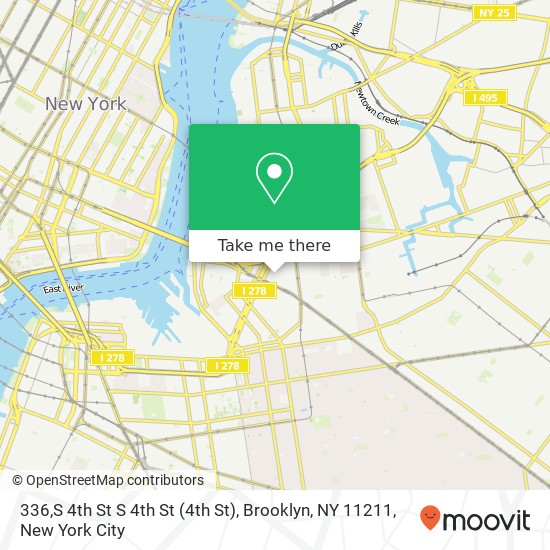 Mapa de 336,S 4th St S 4th St (4th St), Brooklyn, NY 11211