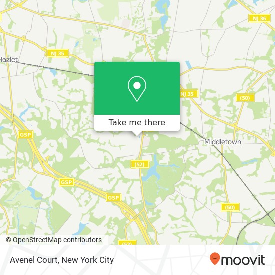 Mapa de Avenel Court, Avenel Ct, Holmdel, NJ 07733, USA
