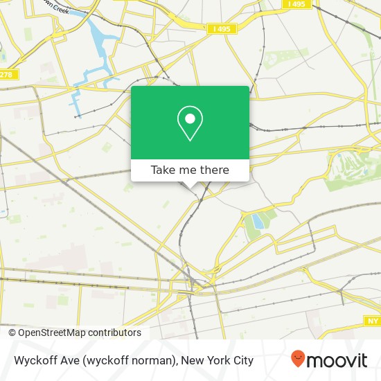 Mapa de Wyckoff Ave (wyckoff norman), Ridgewood (New York City), NY 11385