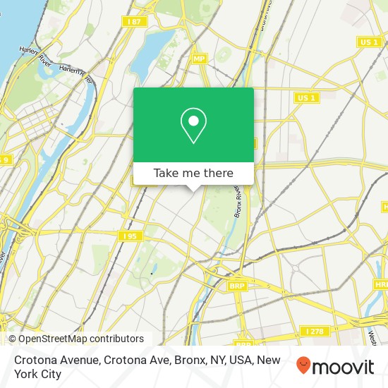 Mapa de Crotona Avenue, Crotona Ave, Bronx, NY, USA