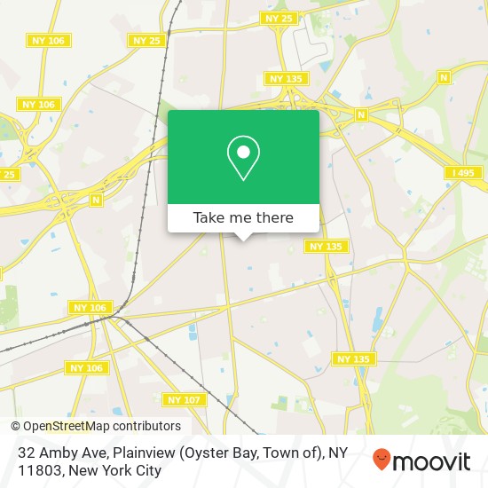 Mapa de 32 Amby Ave, Plainview (Oyster Bay, Town of), NY 11803