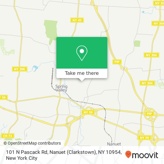 Mapa de 101 N Pascack Rd, Nanuet (Clarkstown), NY 10954