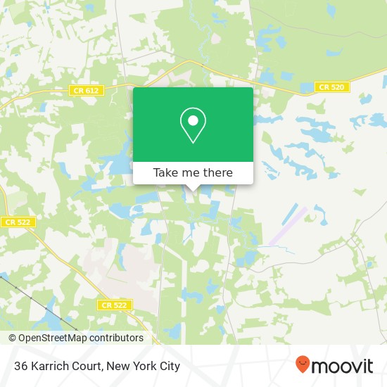 Mapa de 36 Karrich Court, 36 Karrich Ct, Monroe Township, NJ 08831, USA