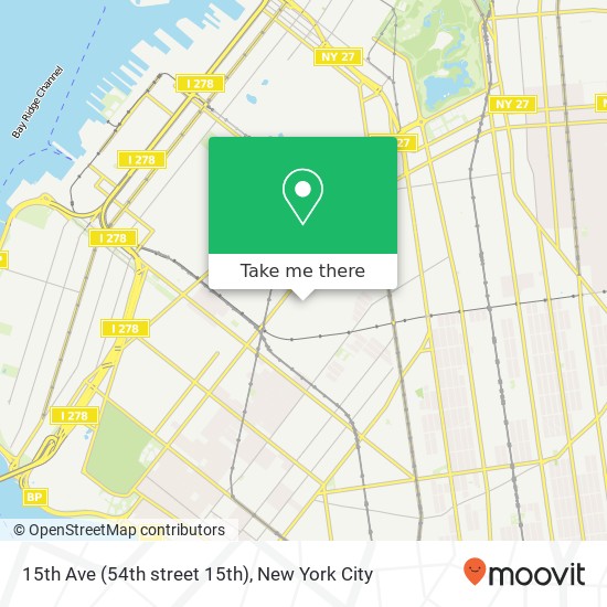 Mapa de 15th Ave (54th street 15th), Brooklyn (BROOKLYN), NY 11219