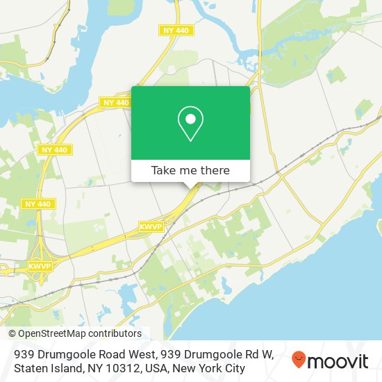 Mapa de 939 Drumgoole Road West, 939 Drumgoole Rd W, Staten Island, NY 10312, USA