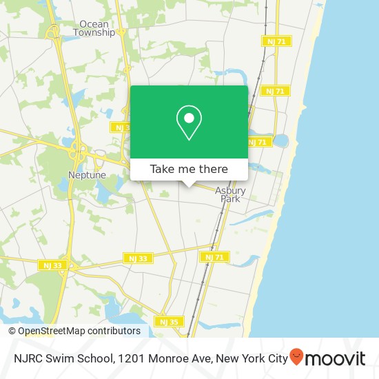 Mapa de NJRC Swim School, 1201 Monroe Ave