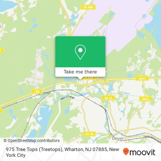 Mapa de 975 Tree Tops (Treetops), Wharton, NJ 07885