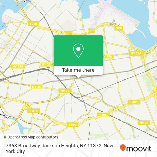 Mapa de 7368 Broadway, Jackson Heights, NY 11372