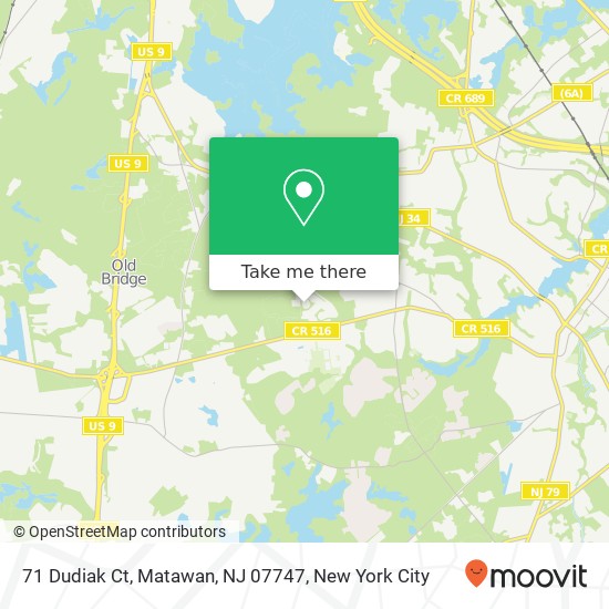 Mapa de 71 Dudiak Ct, Matawan, NJ 07747