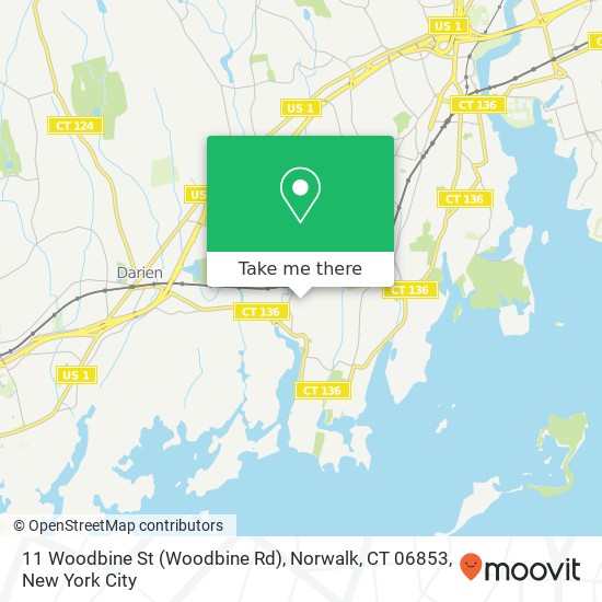 Mapa de 11 Woodbine St (Woodbine Rd), Norwalk, CT 06853