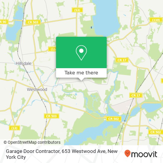 Garage Door Contractor, 653 Westwood Ave map