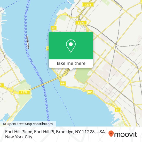 Mapa de Fort Hill Place, Fort Hill Pl, Brooklyn, NY 11228, USA