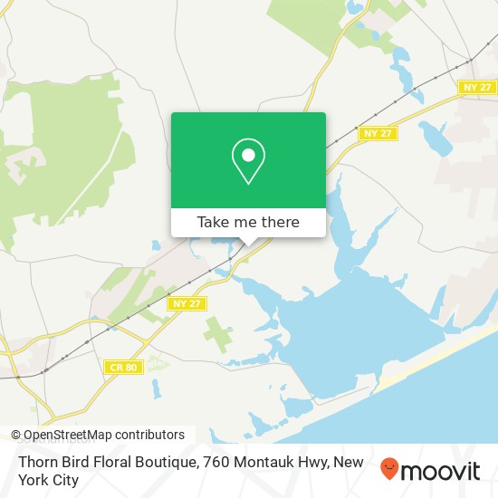 Mapa de Thorn Bird Floral Boutique, 760 Montauk Hwy