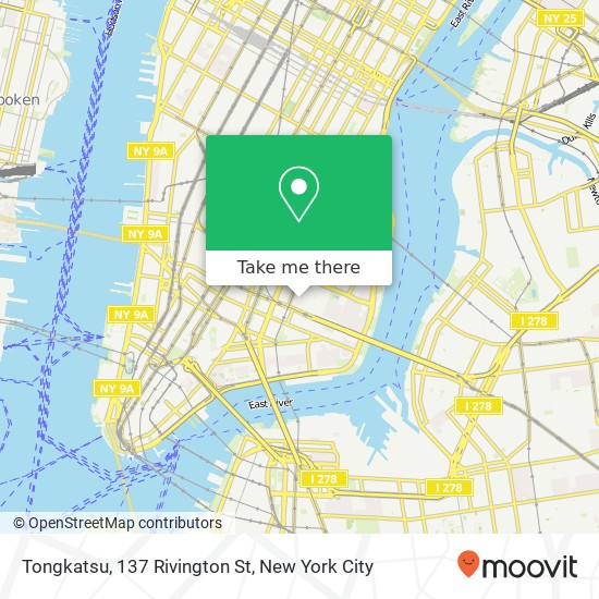 Tongkatsu, 137 Rivington St map