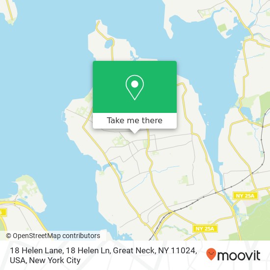 Mapa de 18 Helen Lane, 18 Helen Ln, Great Neck, NY 11024, USA