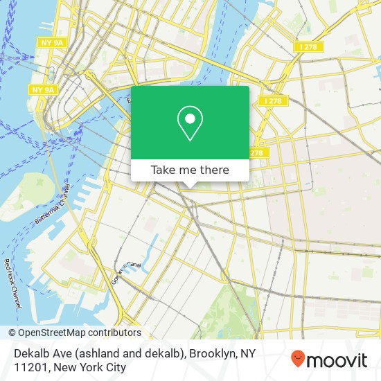 Mapa de Dekalb Ave (ashland and dekalb), Brooklyn, NY 11201