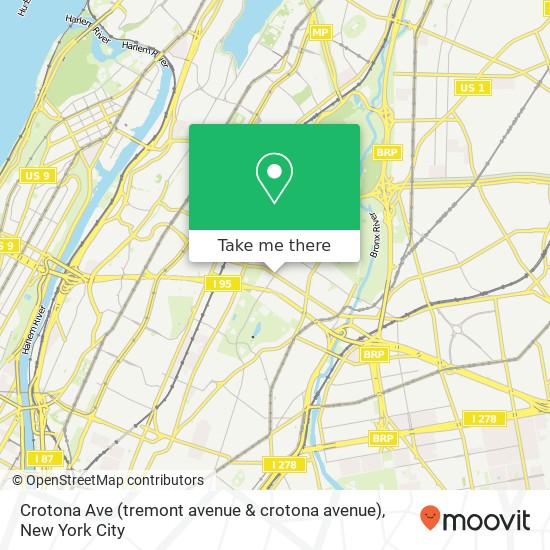 Mapa de Crotona Ave (tremont avenue & crotona avenue), Bronx, NY 10457