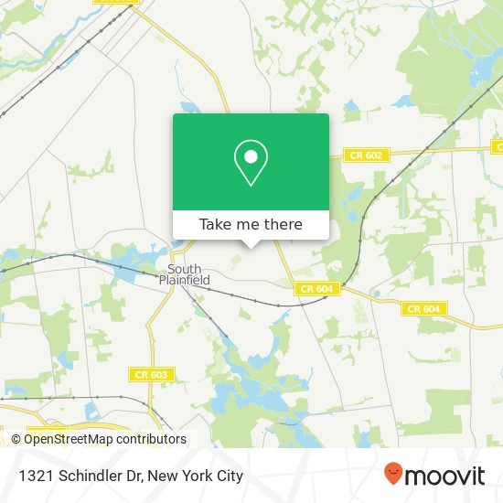 Mapa de 1321 Schindler Dr, South Plainfield, NJ 07080