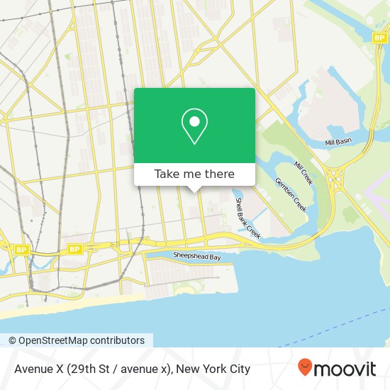 Avenue X (29th St / avenue x), Brooklyn (BROOKLYN), NY 11229 map